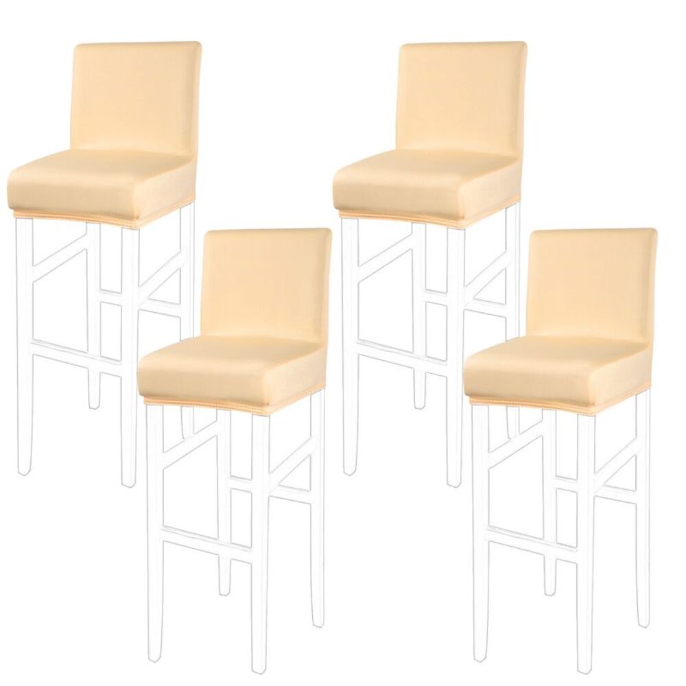 Stretch Bar Stool Covers Pub Counter Height Side Chair Champagne 4pcs